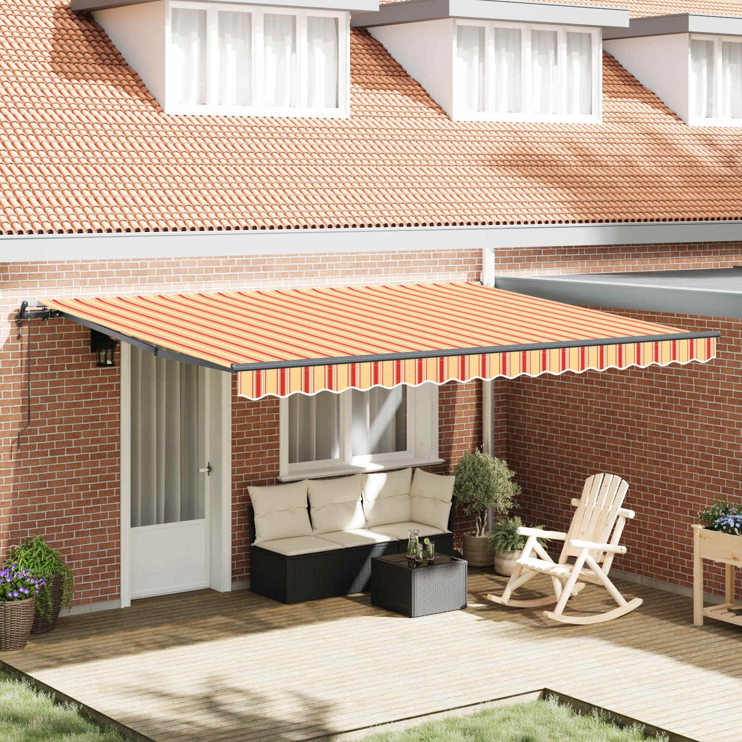 Tenda Retrattile Giallo e Arancione 450 Ã— 350 cm