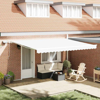 Tenda Retrattile Bianco 450 Ãƒâ€” 350 cm Tessuto e acciaio