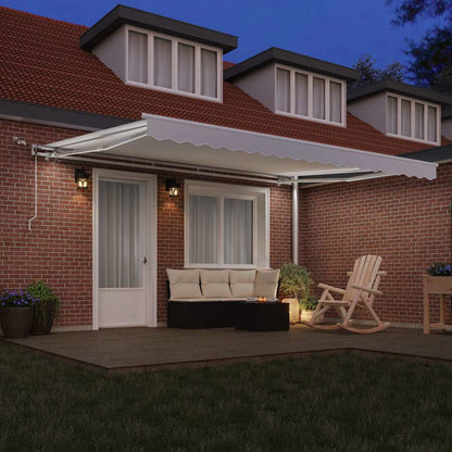 Tenda Retrattile Bianco 450 Ã— 350 cm Poliestere e Metallo
