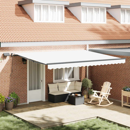 Tenda Retrattile Bianco 450 Ãƒâ€”350 cm Tessuto