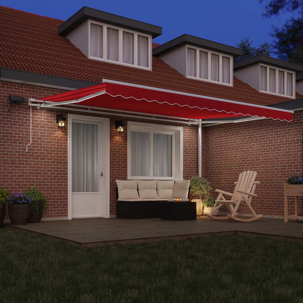 Tenda Retrattile Rosso 450 Ã— 350 cm Tessuto e acciaio