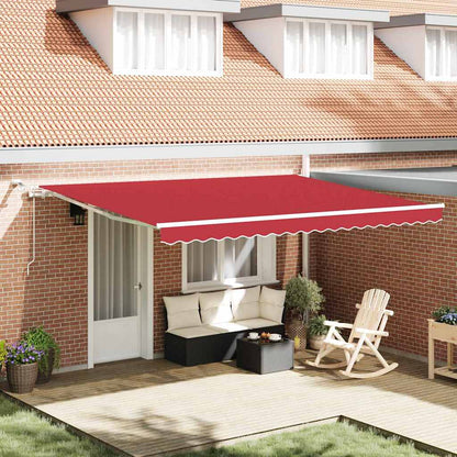 Tenda Retrattile Rosso 450 Ã— 350 cm Poliestere e Metallo