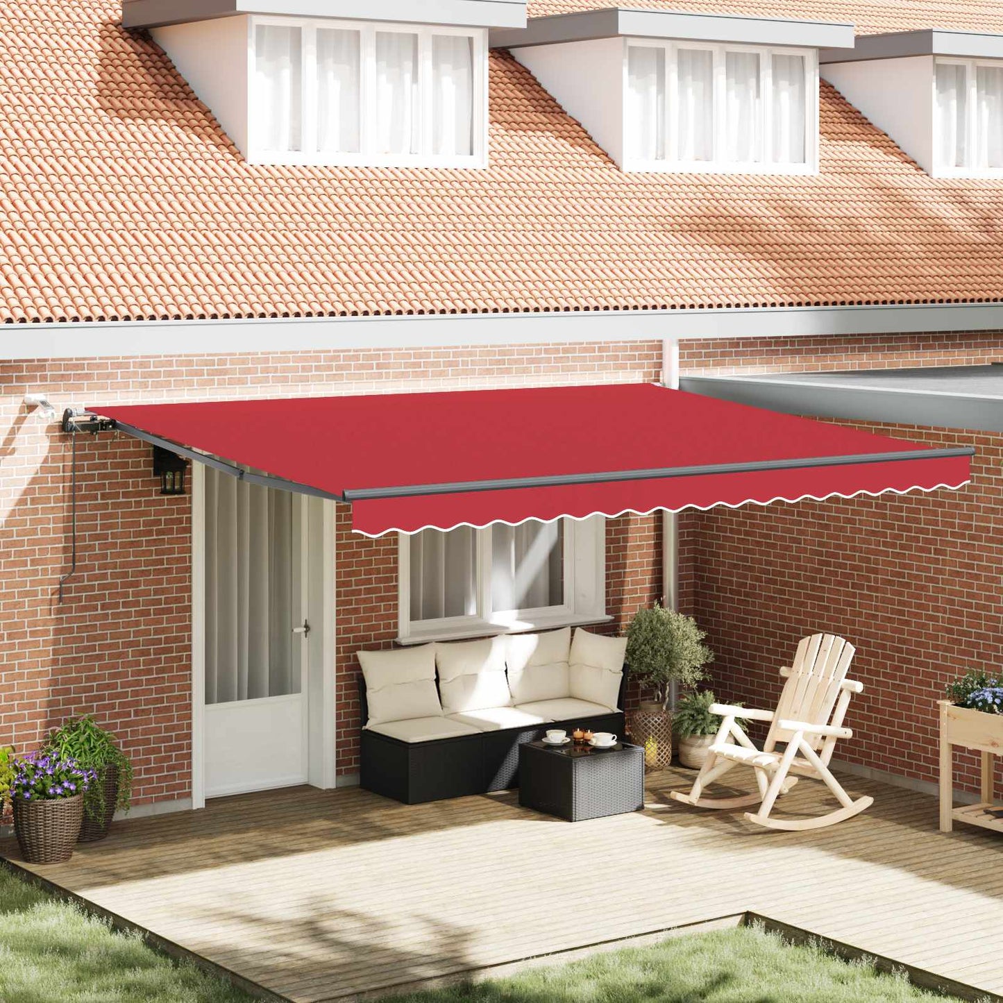 Tessuto per Tenda con Rosso 450 Ã— 350 cm Poliestere