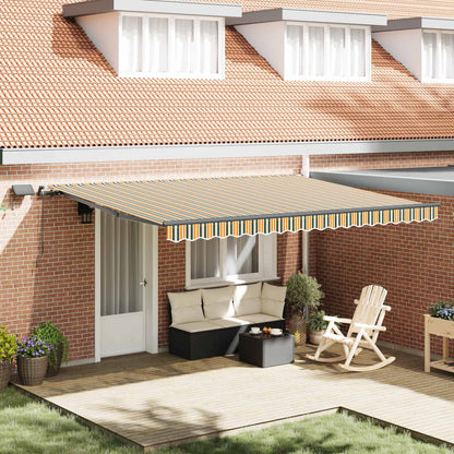 Tenda Retrattile Verde e giallo 450 Ã—350 cm Tessuto