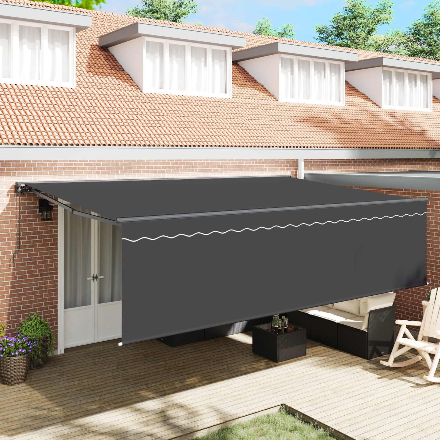 Tenda Retrattile Antracite 500 Ãƒâ€” 300 cm Poliestere e Alluminio