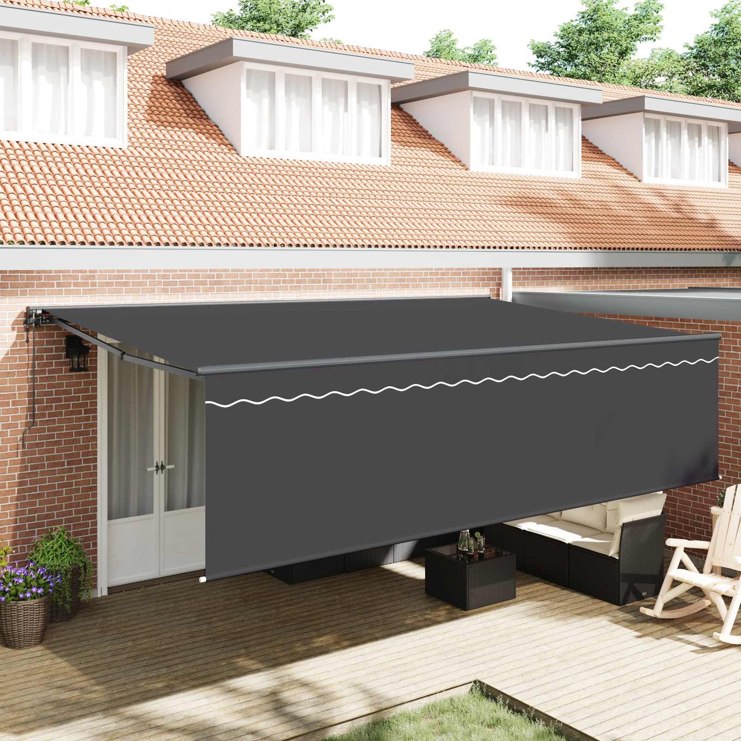 Tenda Retrattile Antracite 500 Ãƒâ€” 300 cm Poliestere e Alluminio