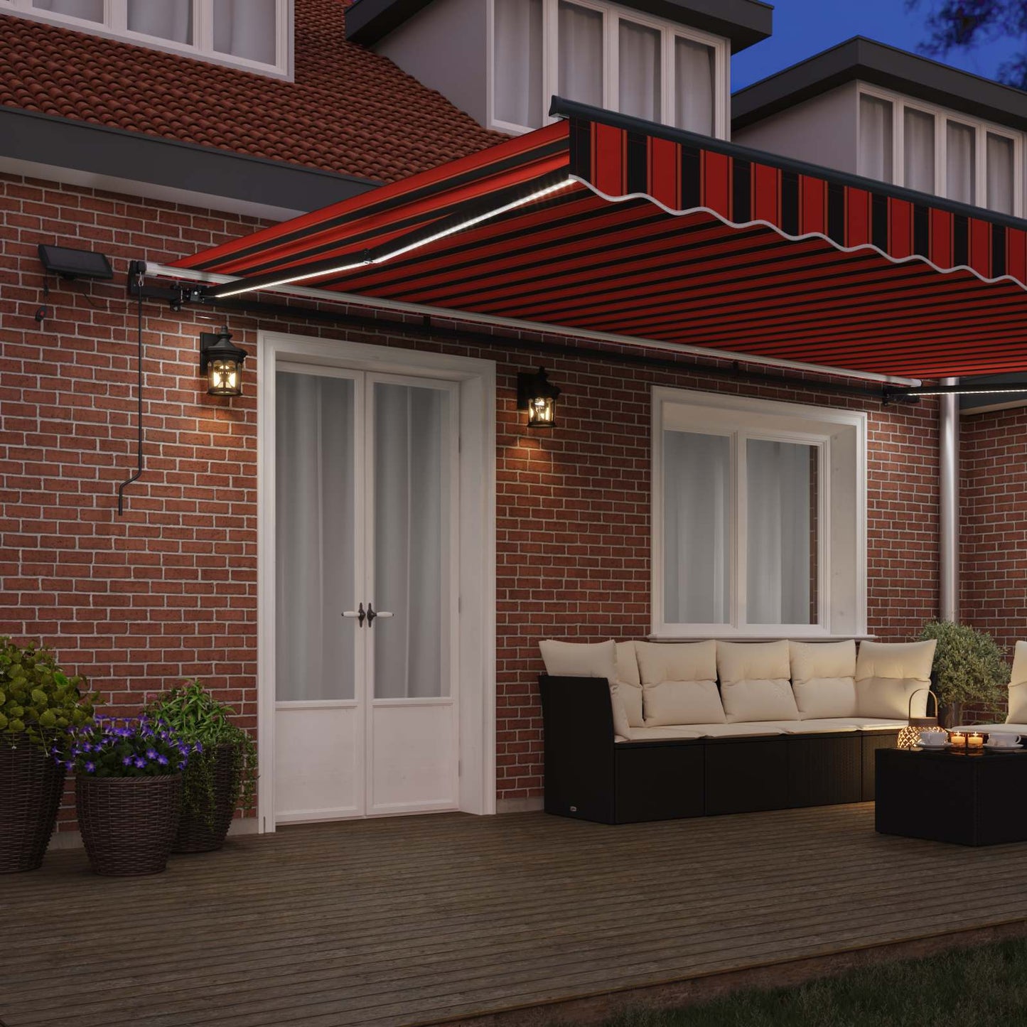 Tenda Retrattile arancione e marrone 500 Ãƒâ€”300 cm Tessuto