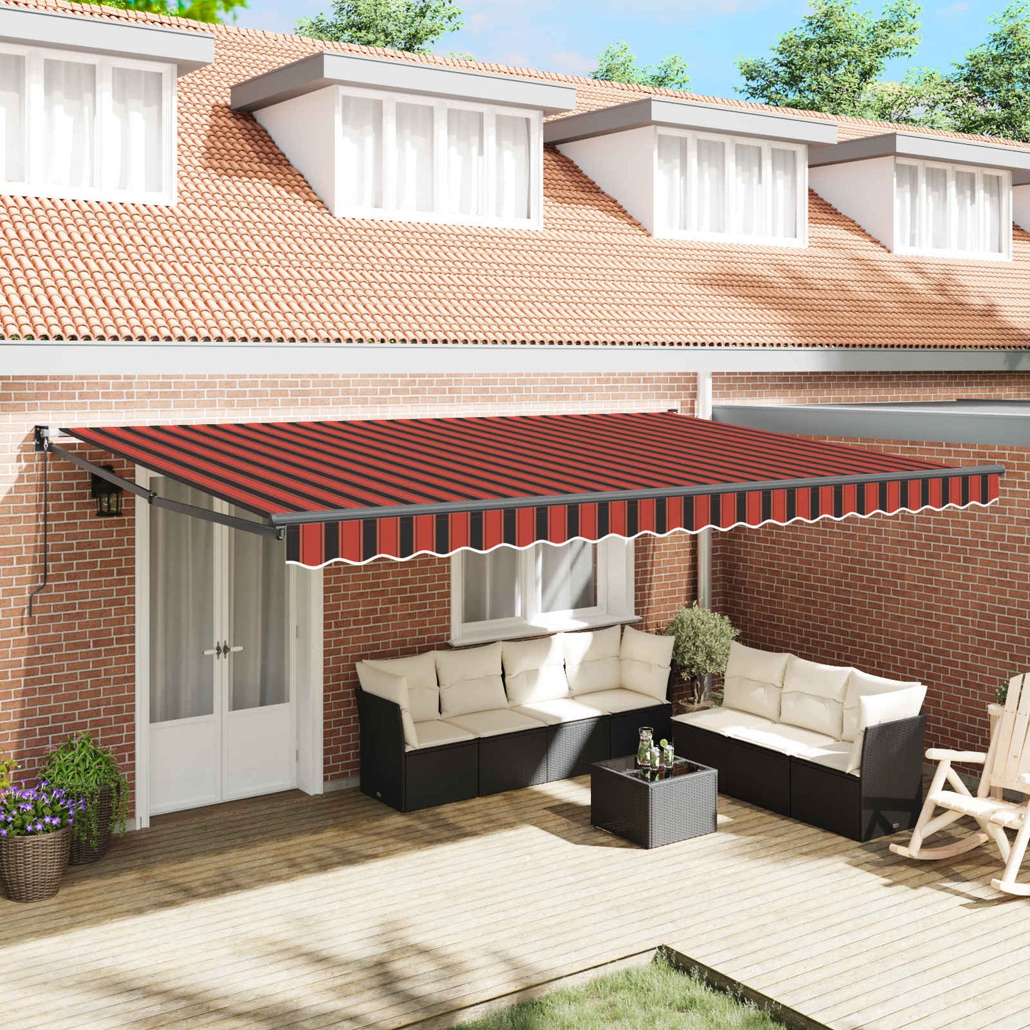 Tenda da Sole Arancione e Marrone 500 x 300 x 165 cm