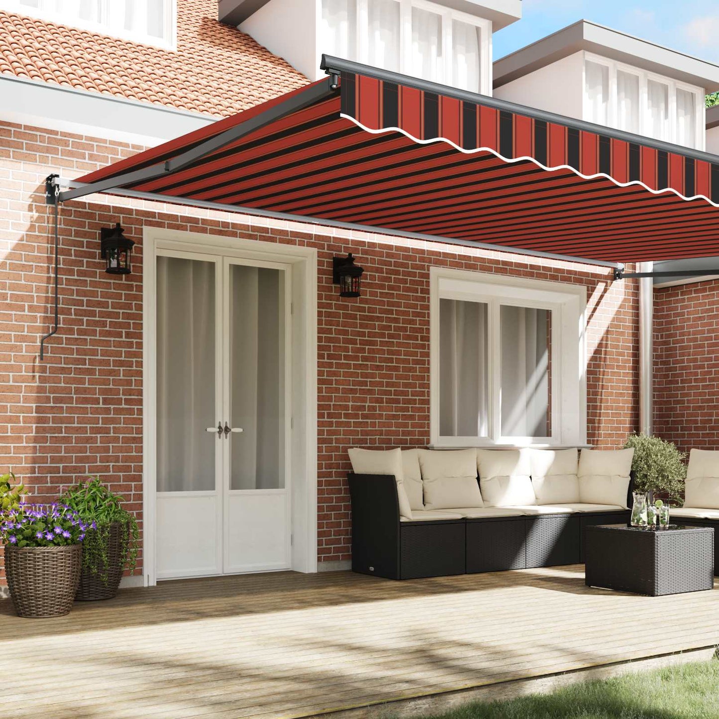 Tenda da Sole Arancione e Marrone 500 x 300 x 165 cm