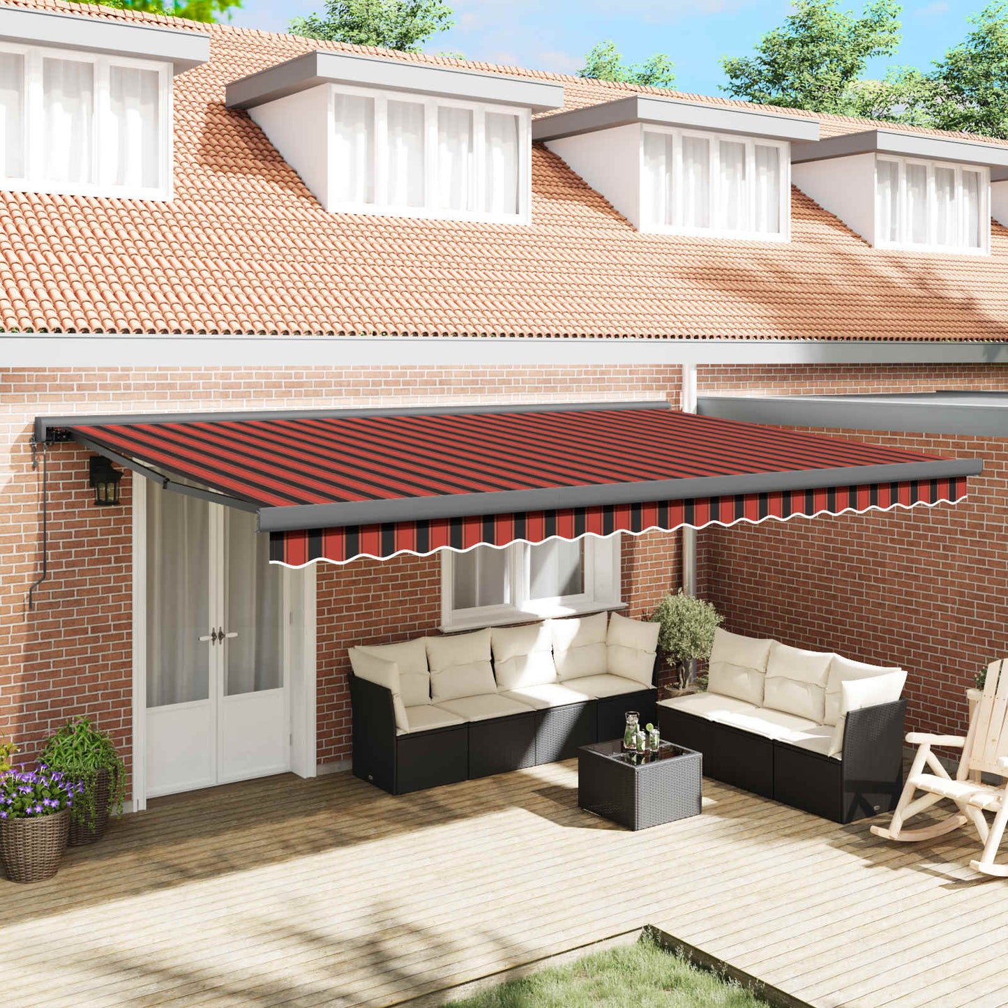 Tenda da Sole Arancione e Marrone 500 x 300 x 165 cm