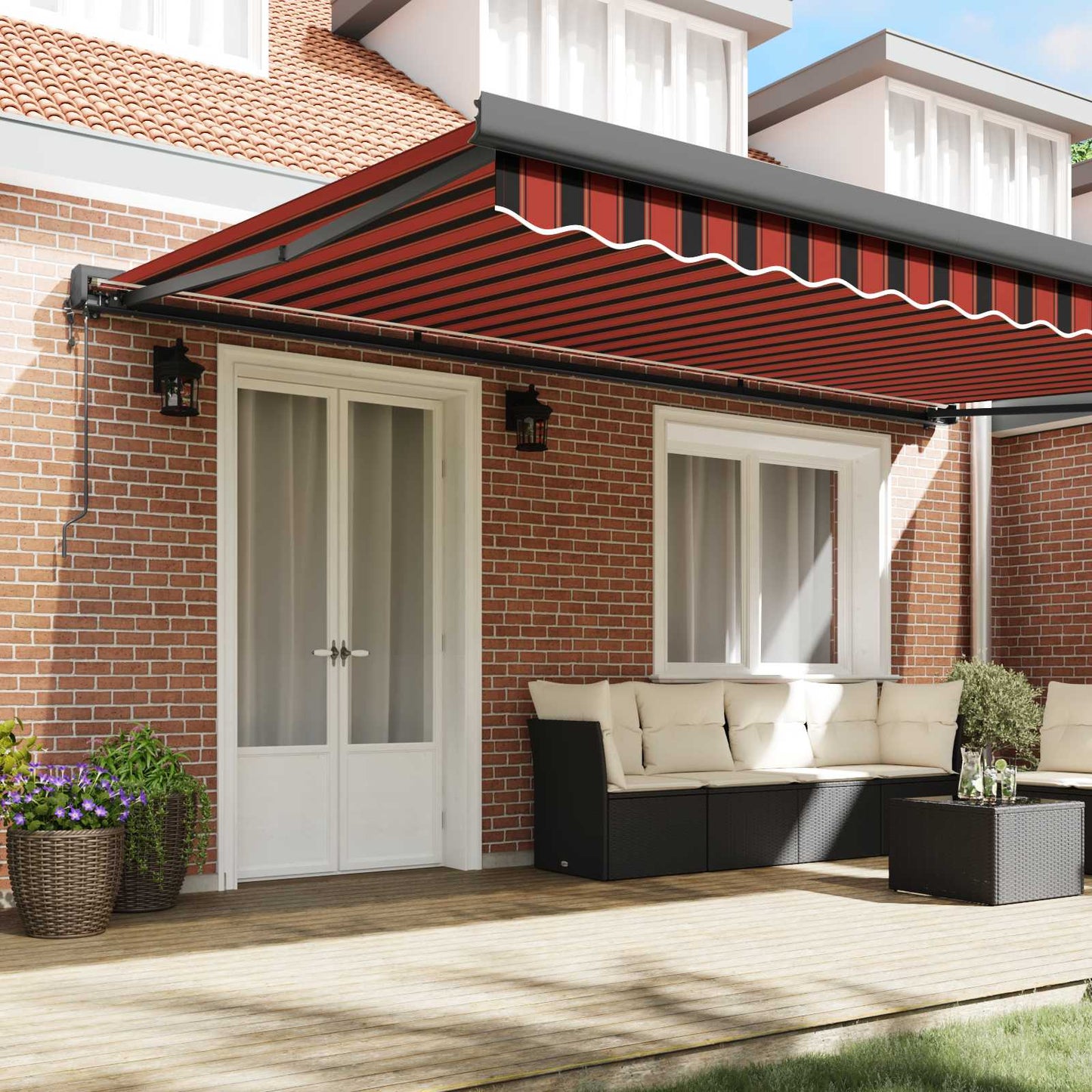 Tenda da Sole Arancione e Marrone 500 x 300 x 165 cm