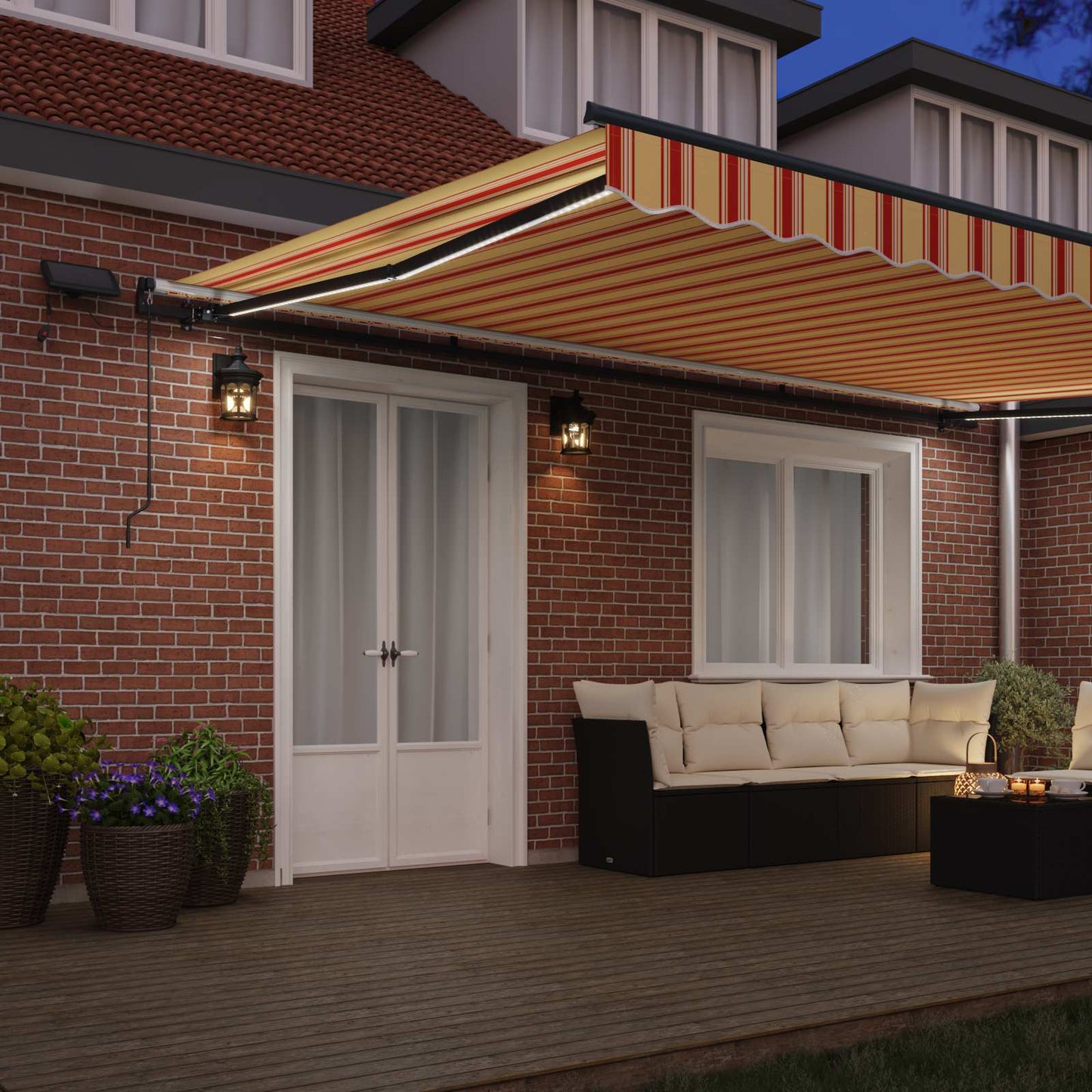 Tenda Retrattile giallo e arancione 500 Ã—300 cm Tessuto
