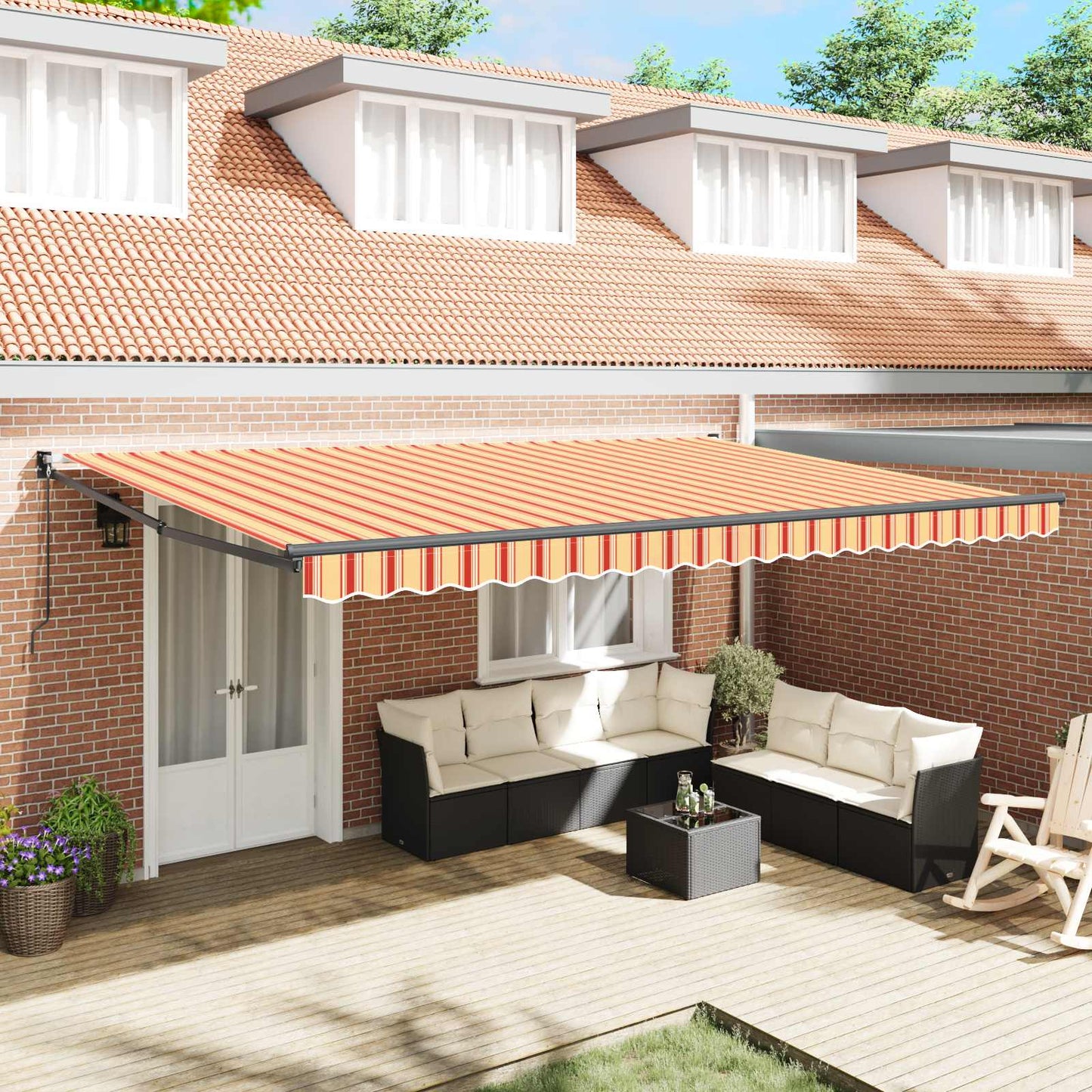 Tenda da Sole Giallo e Arancione 500 x 300 x 165 cm