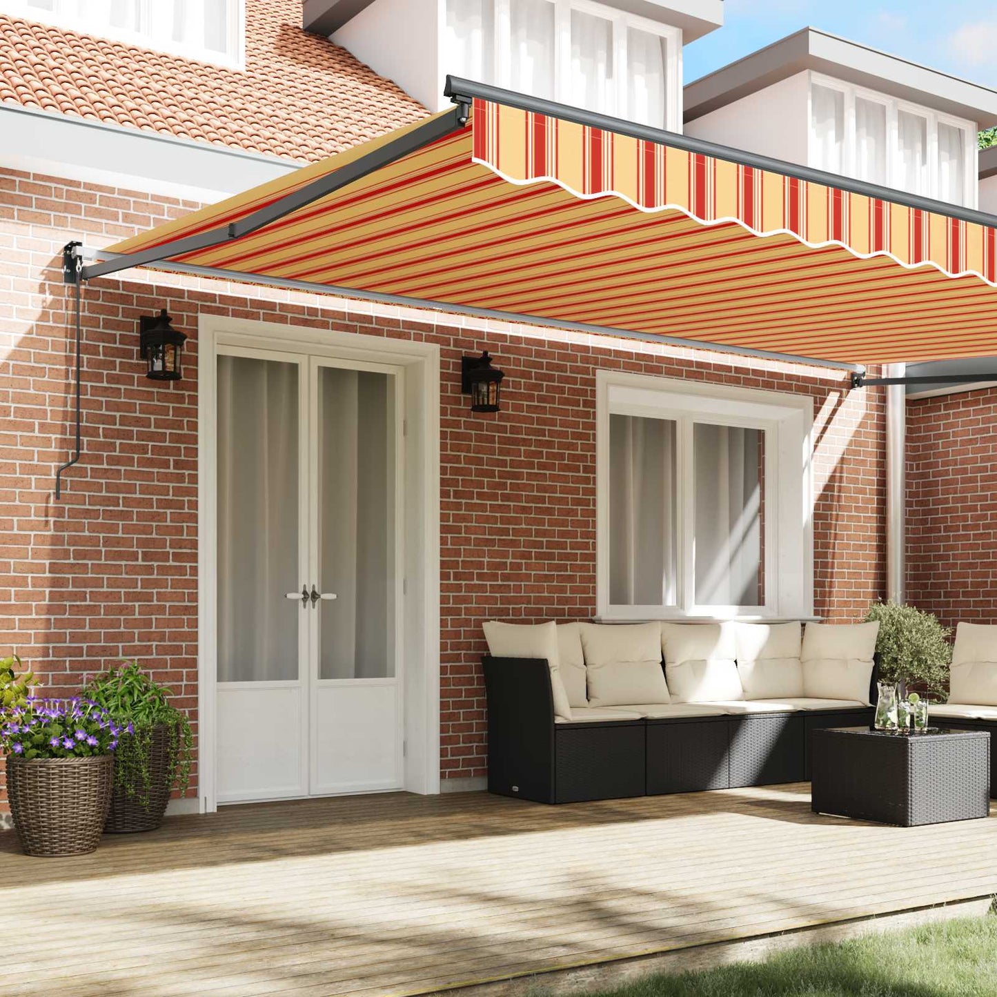 Tenda da Sole Giallo e Arancione 500 x 300 x 165 cm
