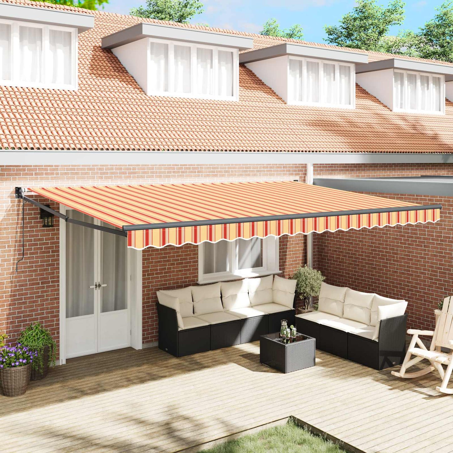Tenda da Sole Crema 500 x 300 x 165 cm Poliestere e Metallo