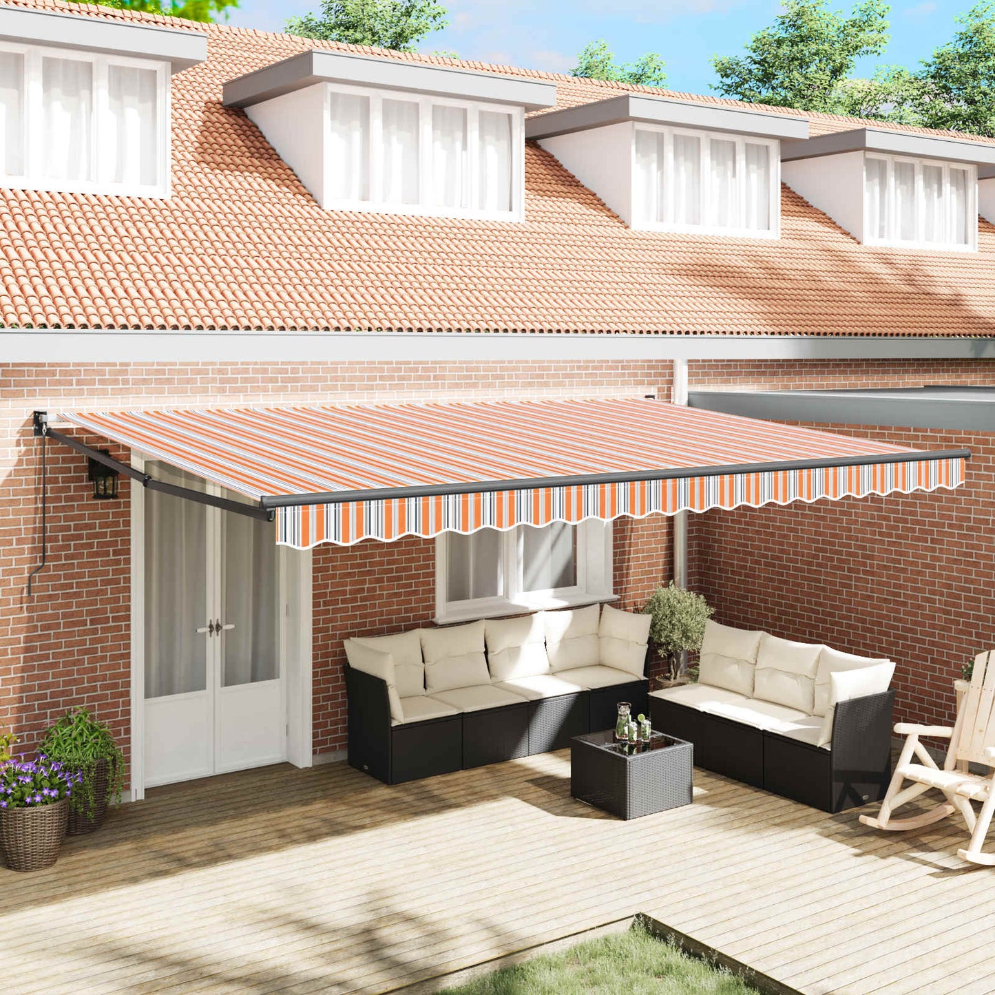 Tenda da Sole Multicolore 500 × 300 cm Poliestere e Metallo