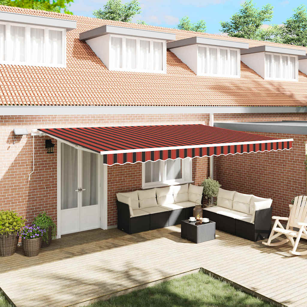 Tenda Retrattile con arancione e marrone 500 Ã—350 cm Tessuto