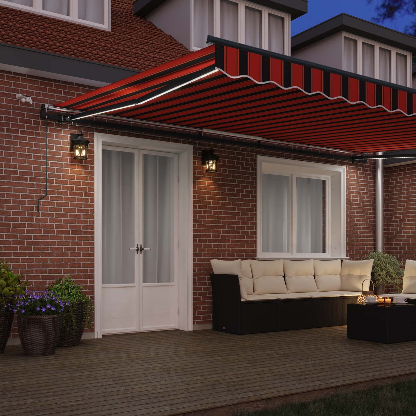 Tessuto per Tenda arancione e marrone 500 Ãƒâ€” 350 cm Poliestere