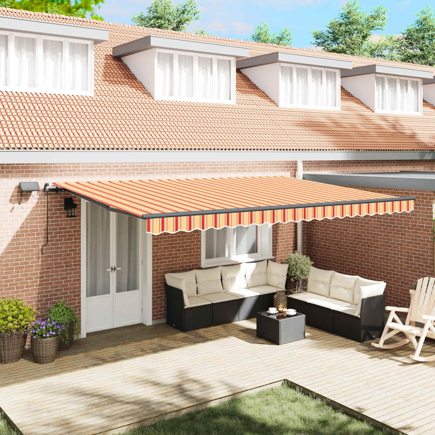 Tenda Retrattile giallo e arancione 500 Ã—350 cm Tessuto