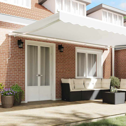 Tenda Retrattile Bianco 500 Ãƒâ€” 350 cm Poliestere e Alluminio