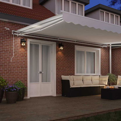 Tenda Retrattile Bianco 500 Ã— 350 cm Poliestere e Metallo
