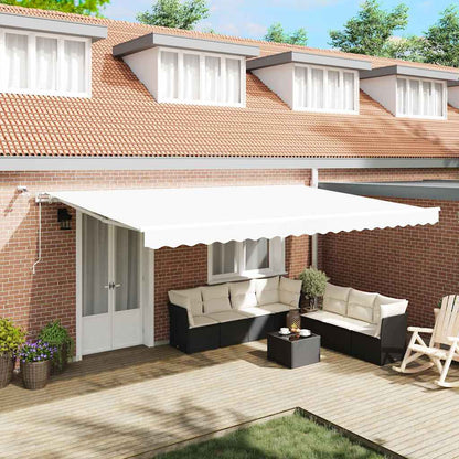 Tenda Retrattile Bianco 500 Ã— 350 cm Poliestere e Metallo