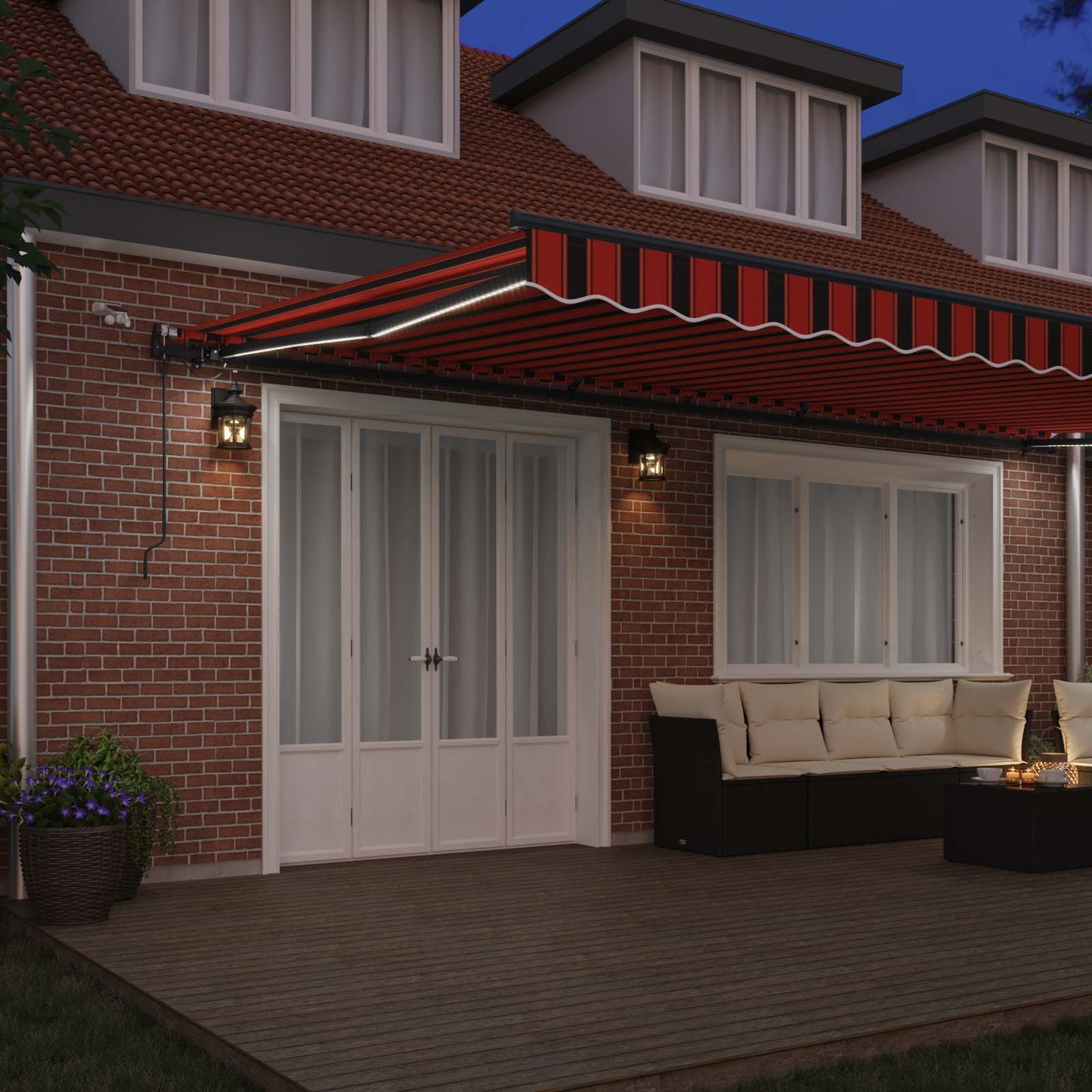 Tessuto per Tenda arancione e marrone 600 Ãƒâ€” 300 cm Poliestere