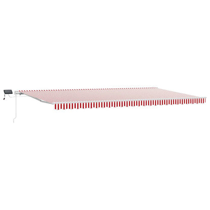 Tenda Retrattile Rosso e Bianco 600 Ã— 300 cm Tessuto e acciaio