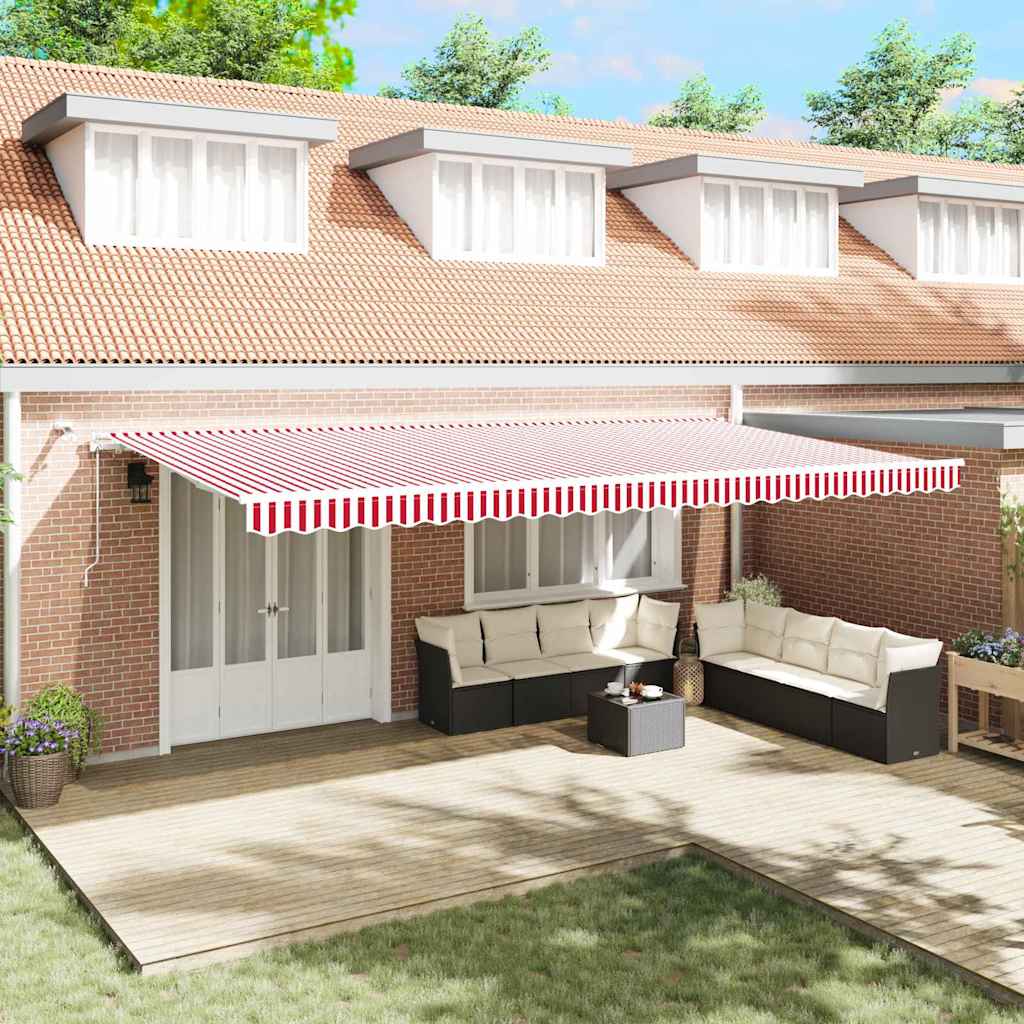 Tenda Retrattile Rosso e Bianco 600 Ãƒâ€” 300 cm