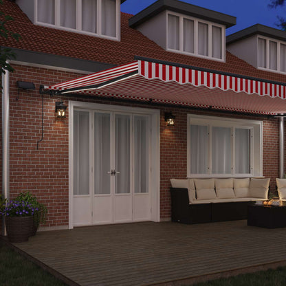 Tenda Retrattile Rosso e bianco 600 Ã—300 cm Tessuto