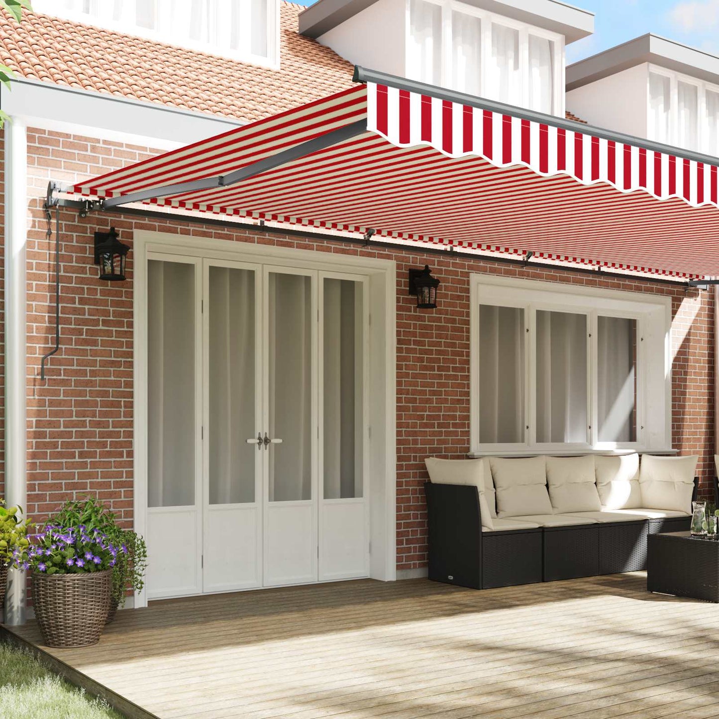 Tenda Retrattile Rosso e Bianco 600 Ãƒâ€” 300 cm