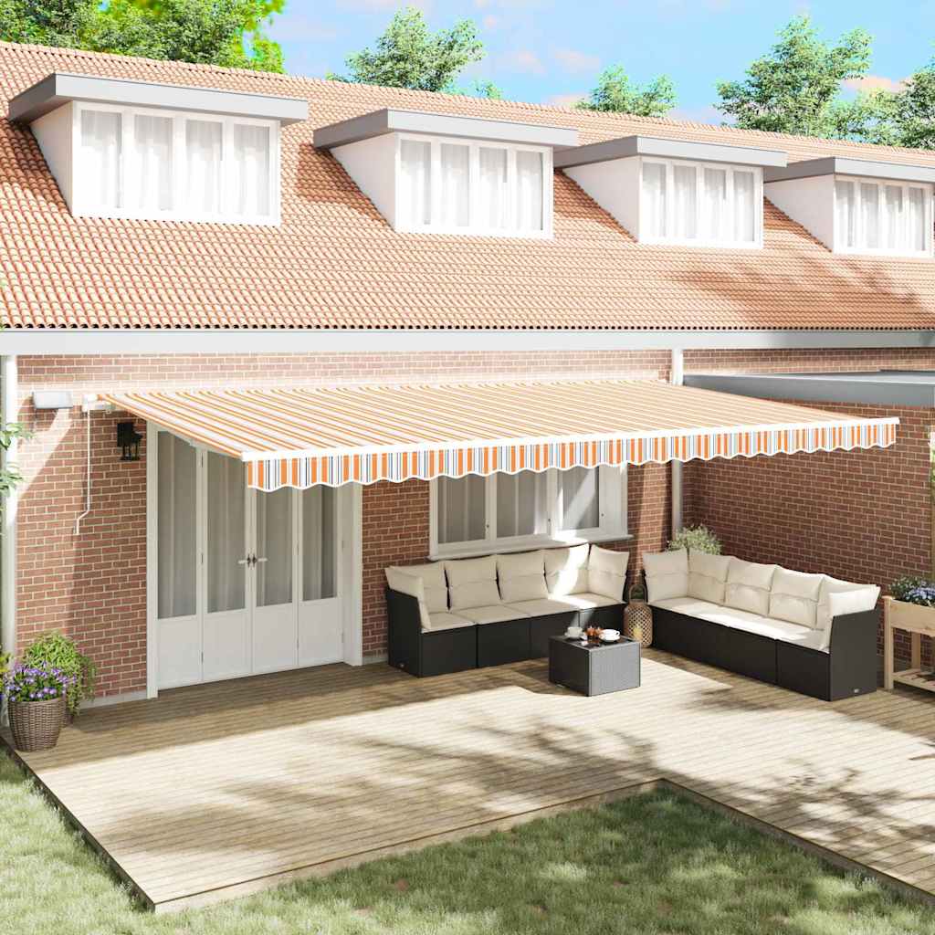 Tenda Retrattile Multicolore 600 × 300 cm Tessuto e acciaio
