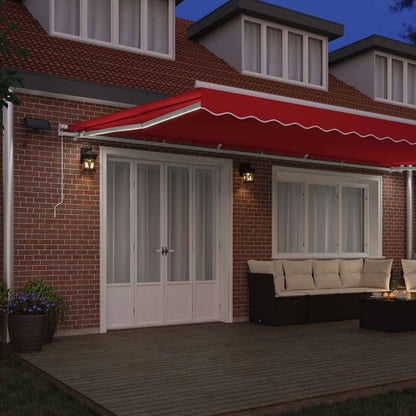 Tenda Retrattile Rosso 600 × 300 cm Tessuto e acciaio