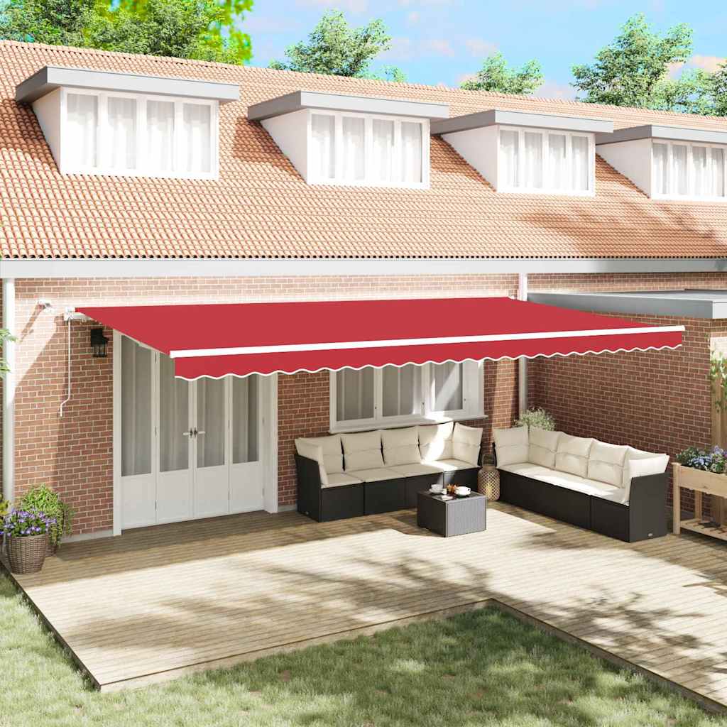 Tenda Retrattile Rosso 600 × 300 cm Poliestere e Metallo
