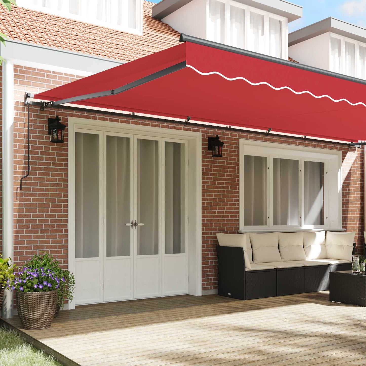 Tenda Retrattile Rosso 600 × 300 cm Poliestere e Acciaio