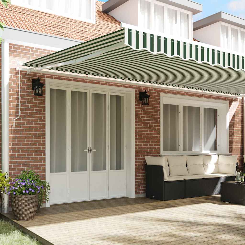 Tenda Retrattile Verde e Bianco 600 Ãƒâ€” 300 cm