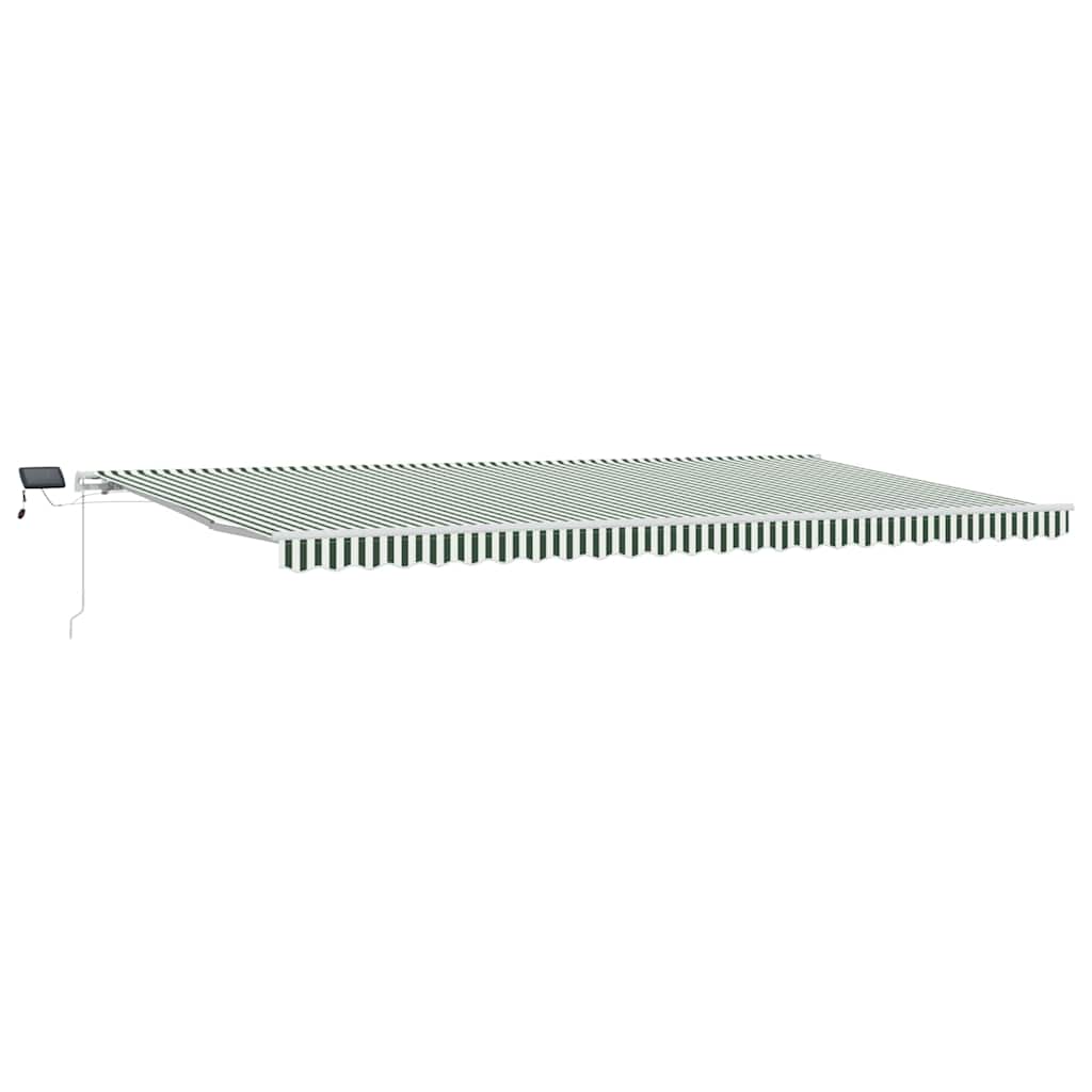 Tenda Retrattile Verde e Bianco 600 Ã— 300 cm Tessuto e acciaio