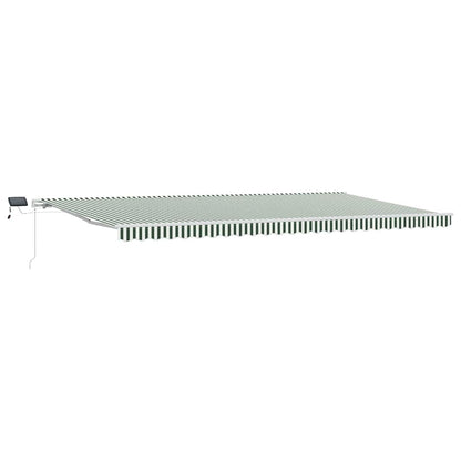 Tenda Retrattile Verde e Bianco 600 Ã— 300 cm Tessuto e acciaio
