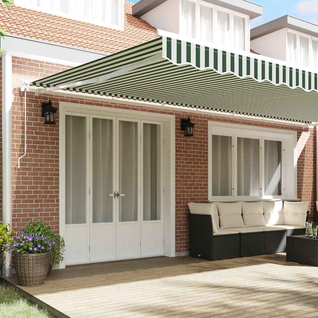 Tettuccio Elettrico Retrattile Verde e Bianco 600 Ãƒâ€” 300 cm