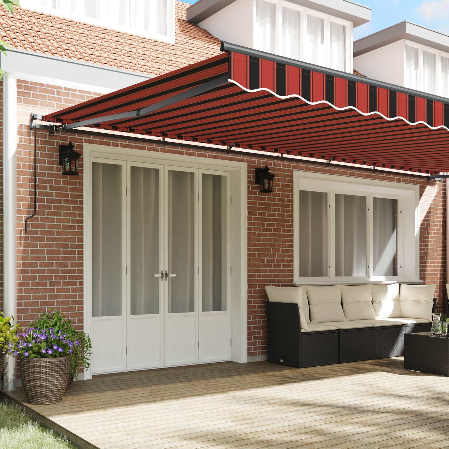 Tenda Retrattile Arancione e Marrone 600 ÃƒÆ’Ã¢â‚¬â€ 350 cm