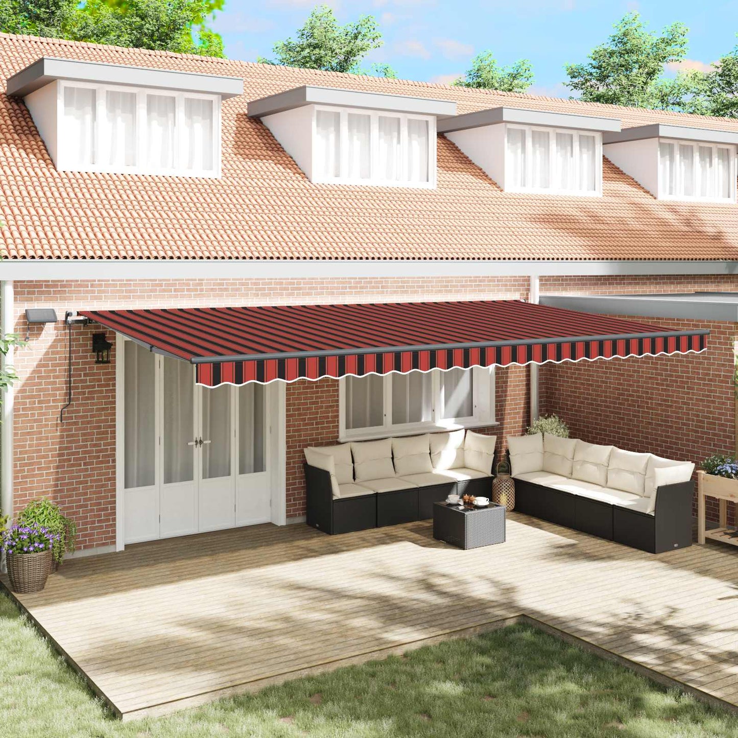 Tenda Retrattile arancione e marrone 600 Ãƒâ€”350 cm Tessuto