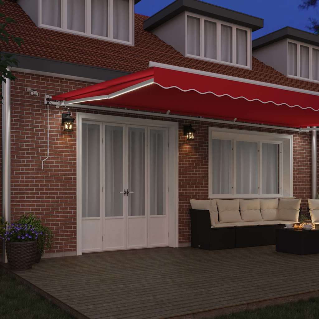 Tenda Retrattile Rosso 600 × 350 cm Poliestere e Metallo