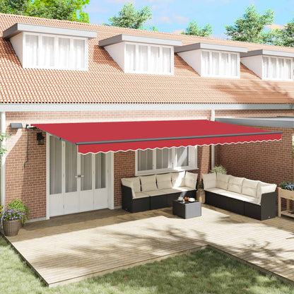Tenda Retrattile Rosso 600 ×350 cm Tessuto