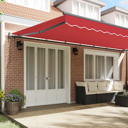 Tenda Retrattile Rosso 600 × 350 cm Tessuto e Alluminio