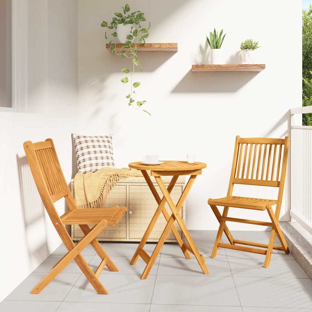 Set Bistro da Giardino 3 pcs Marrone Legno di Acacia Massello