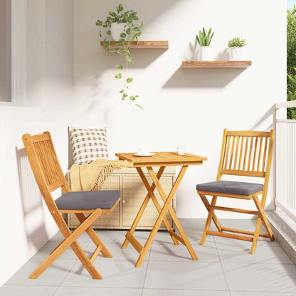Set Bistro da Giardino 3 pcs Marrone Legno di Acacia Massello