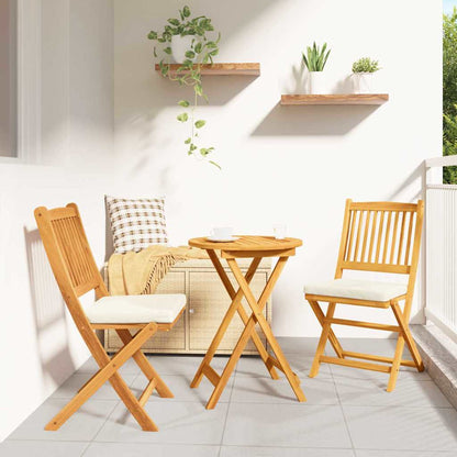 Sedia pieghevole 2 pcs Marrone Legno massello di acacia
