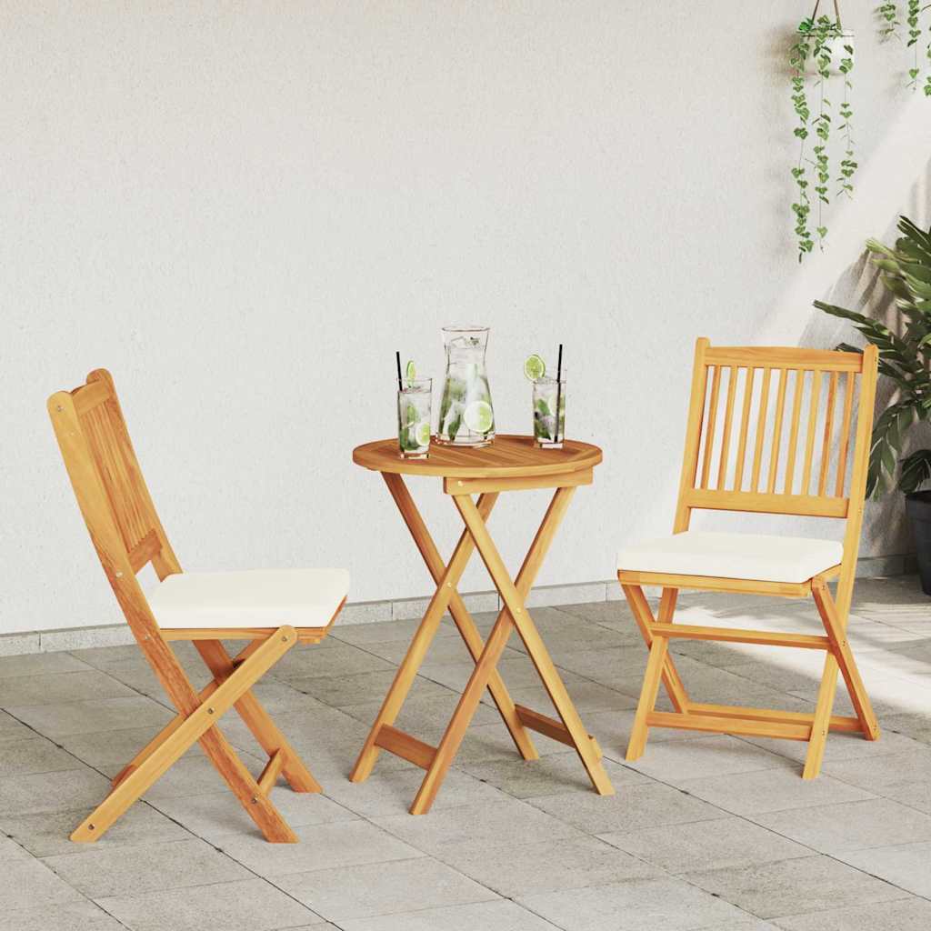 Sedia pieghevole 2 pcs Marrone Legno massello di acacia