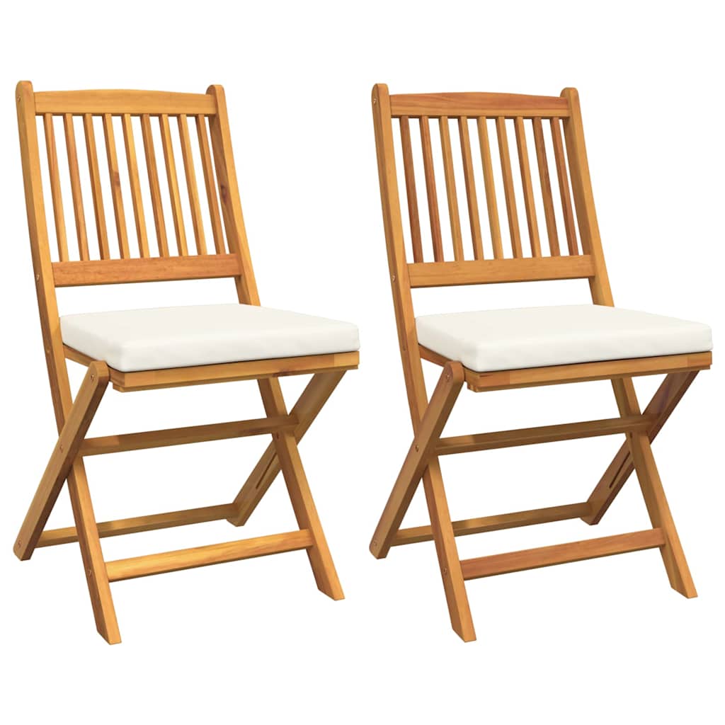 Sedia pieghevole 2 pcs Marrone Legno massello di acacia