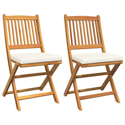Sedia pieghevole 2 pcs Marrone Legno massello di acacia